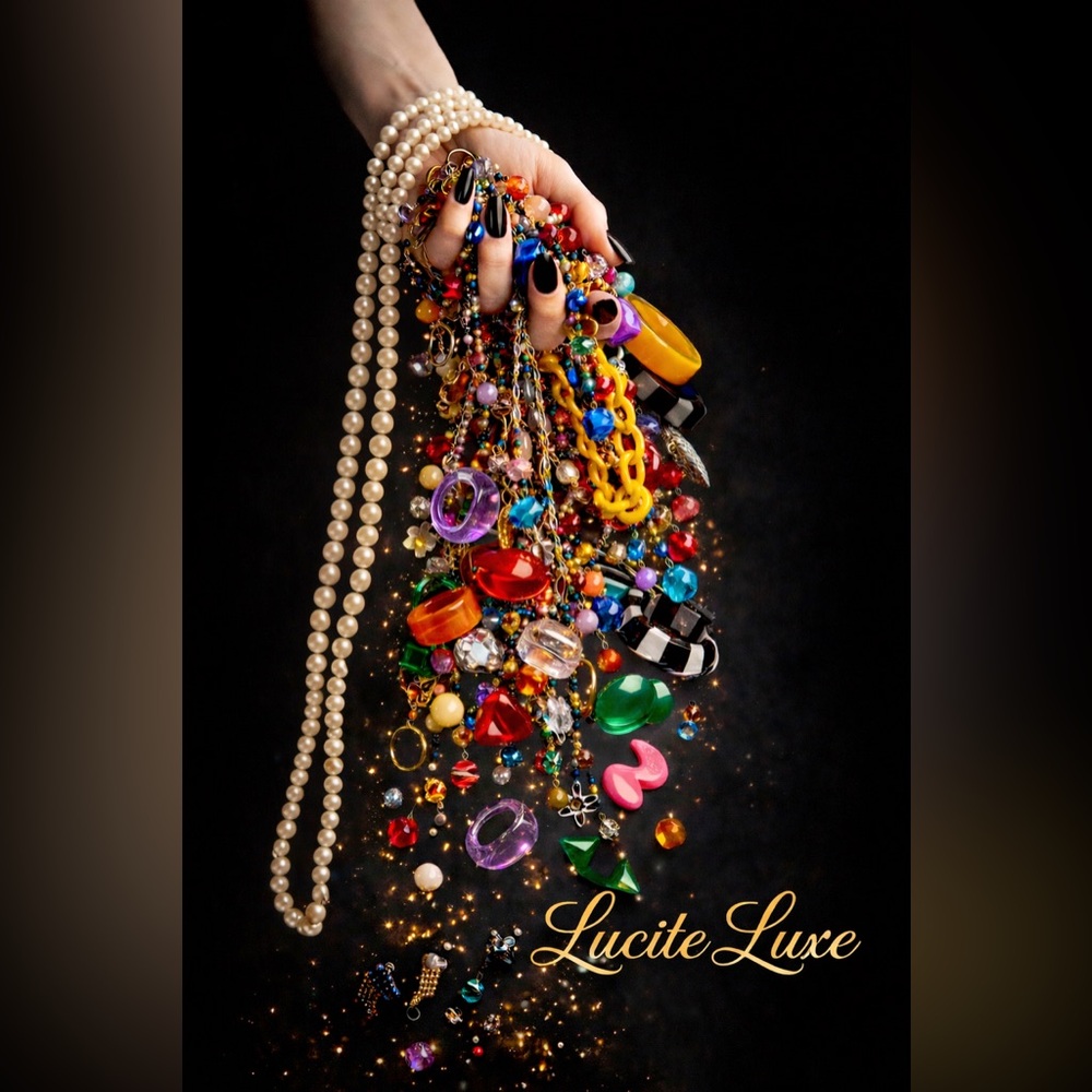 2 lb Color Pop Treasure Box | Fashion Lucite Jewelry Lot | Statement Mix